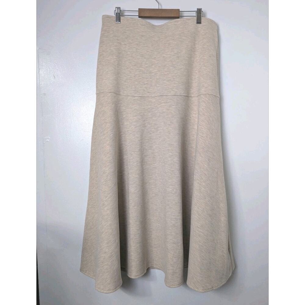 OGL Move Size M Maxi Skirt Wool Blend Stretch Heathered Beige 35" Length NEW